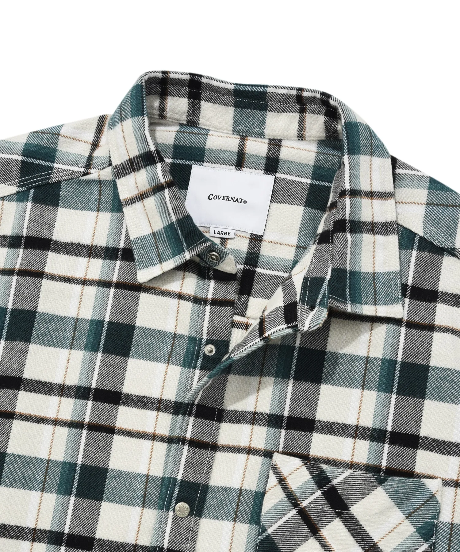 COVERNAT  |[COVERNAT]★PEACH TWILL CHECK SHIRT