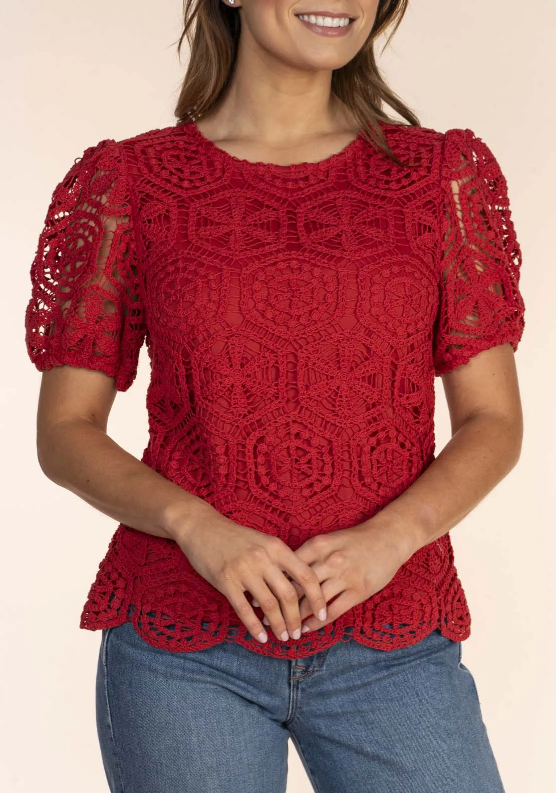 Crochet Puff Sleeve Top