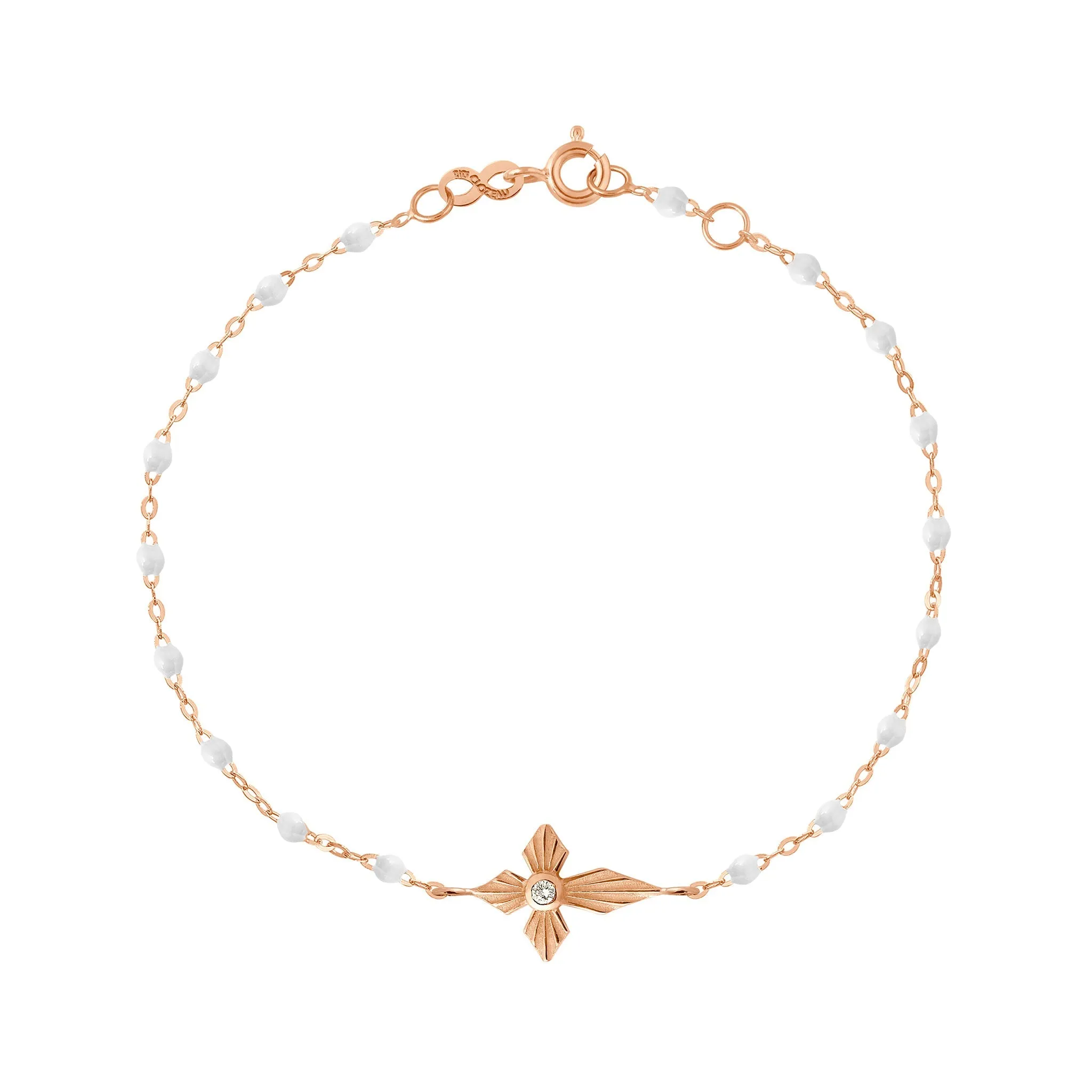 Croix Lumière White Diamond Bracelet, Rose Gold, 6.7