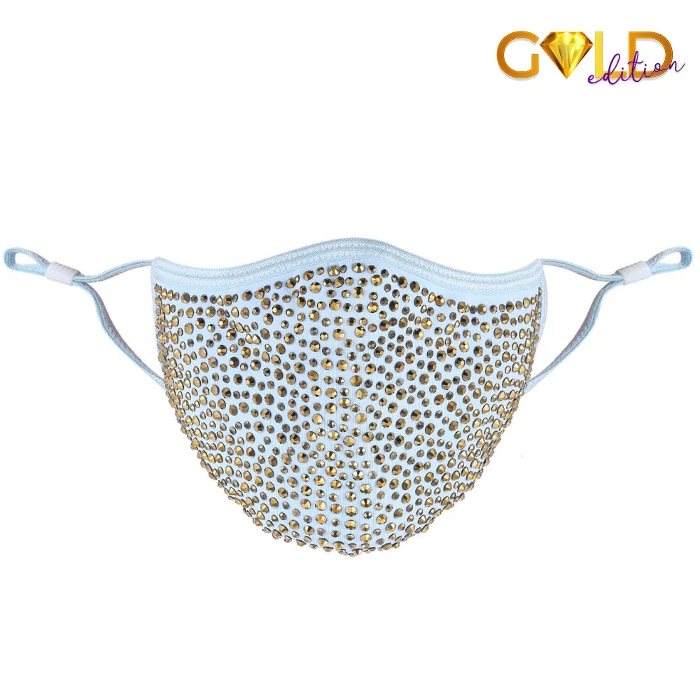 Destiny Gold Crystal Face Mask - Light Blue