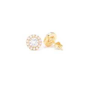 Diamond Halo Stud Men's Earrings