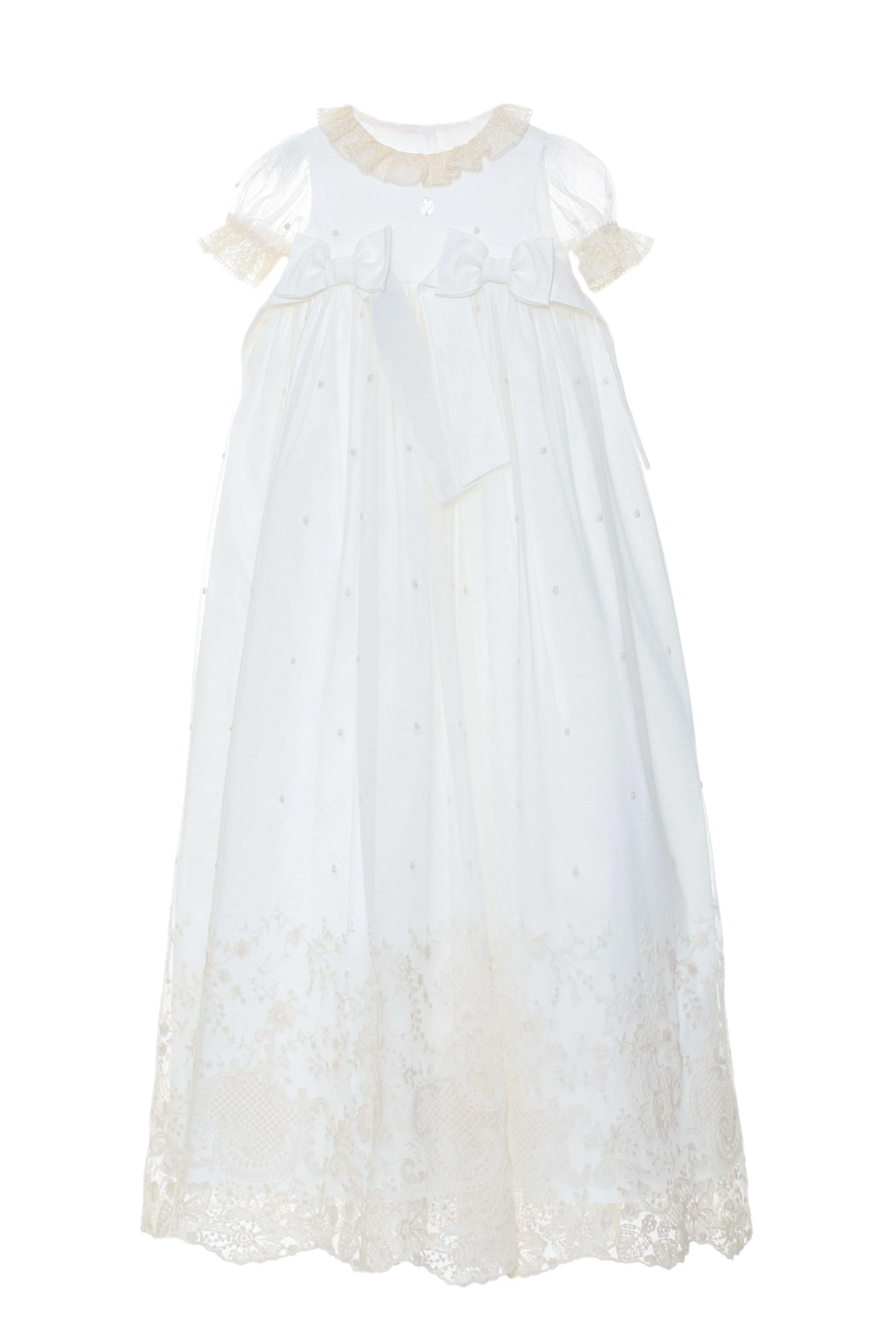 Dress + Hat Special Occasion Girl - Ecru Embroidered