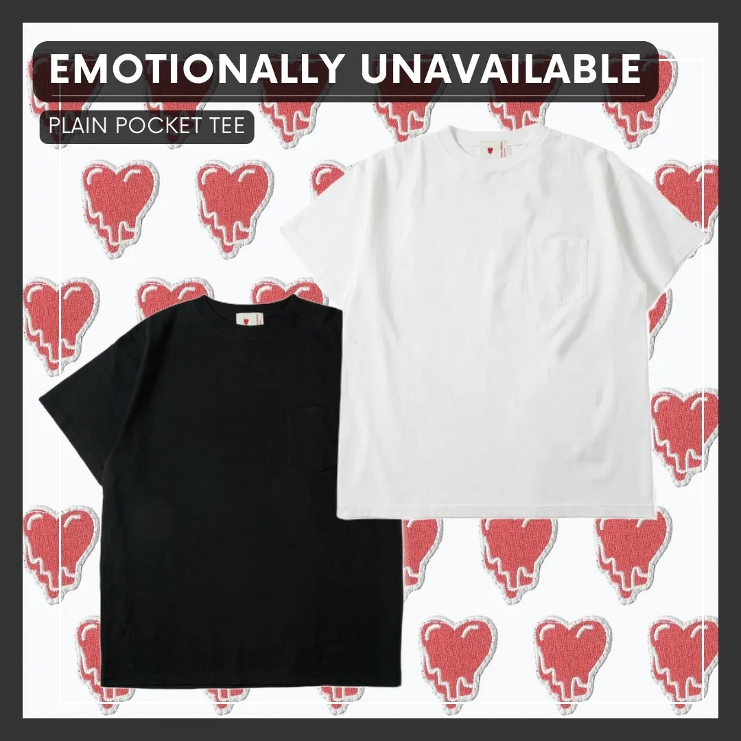 Emotionally Unavailable  |Crew Neck Heart Unisex Street Style Cotton Short Sleeves