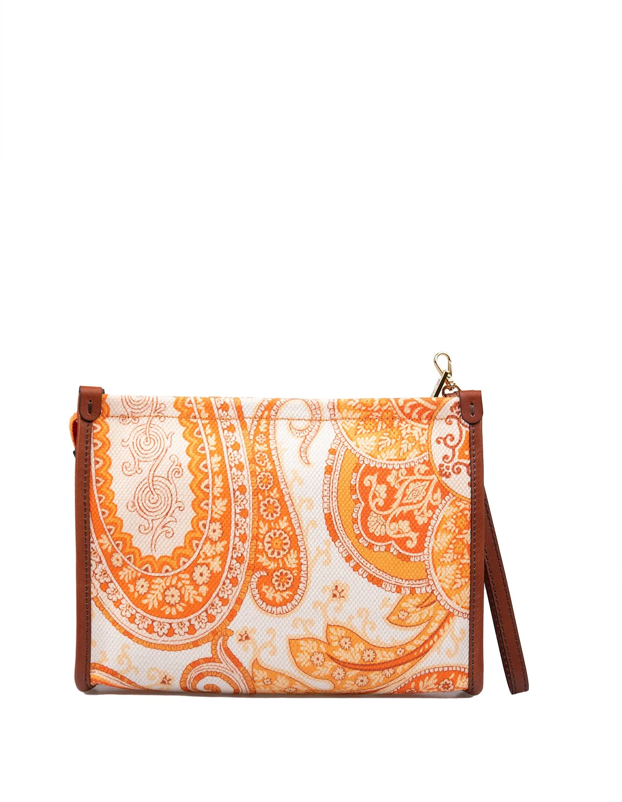 Etro Paisley Printed Logo Patch Clutch Bag