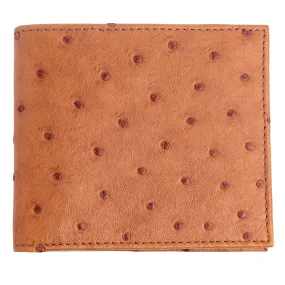 Exotic Twotone Tan Brown Ostrich Leather Wallet