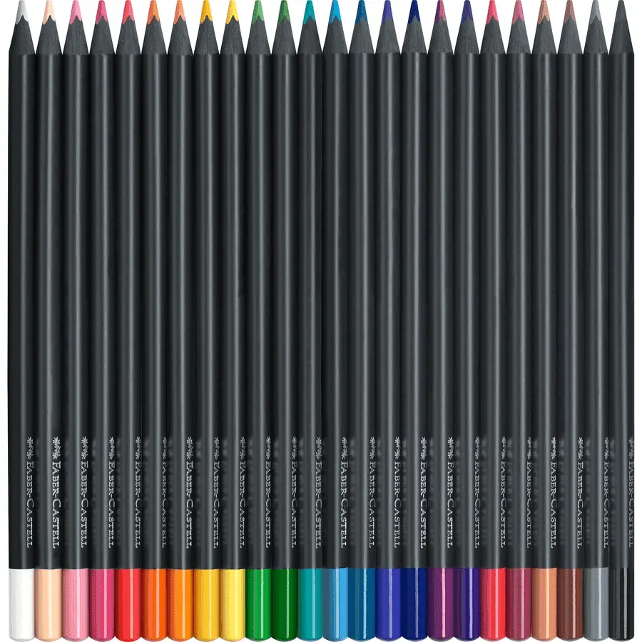 Faber-Castell Black Edition Colour Pencils Tin 24 Pack Set