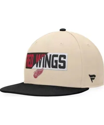 Fanatics Men's NHL Fanatics Cream/Black Detroit Wings Goalaso Snapback Hat