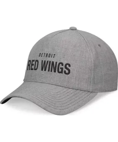 Fanatics NHL Fanatics Heather Detroit Wings Elements A-Frame Leather Strapback Hat