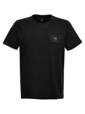 FENDI  |Fendi Logo patch t-shirt