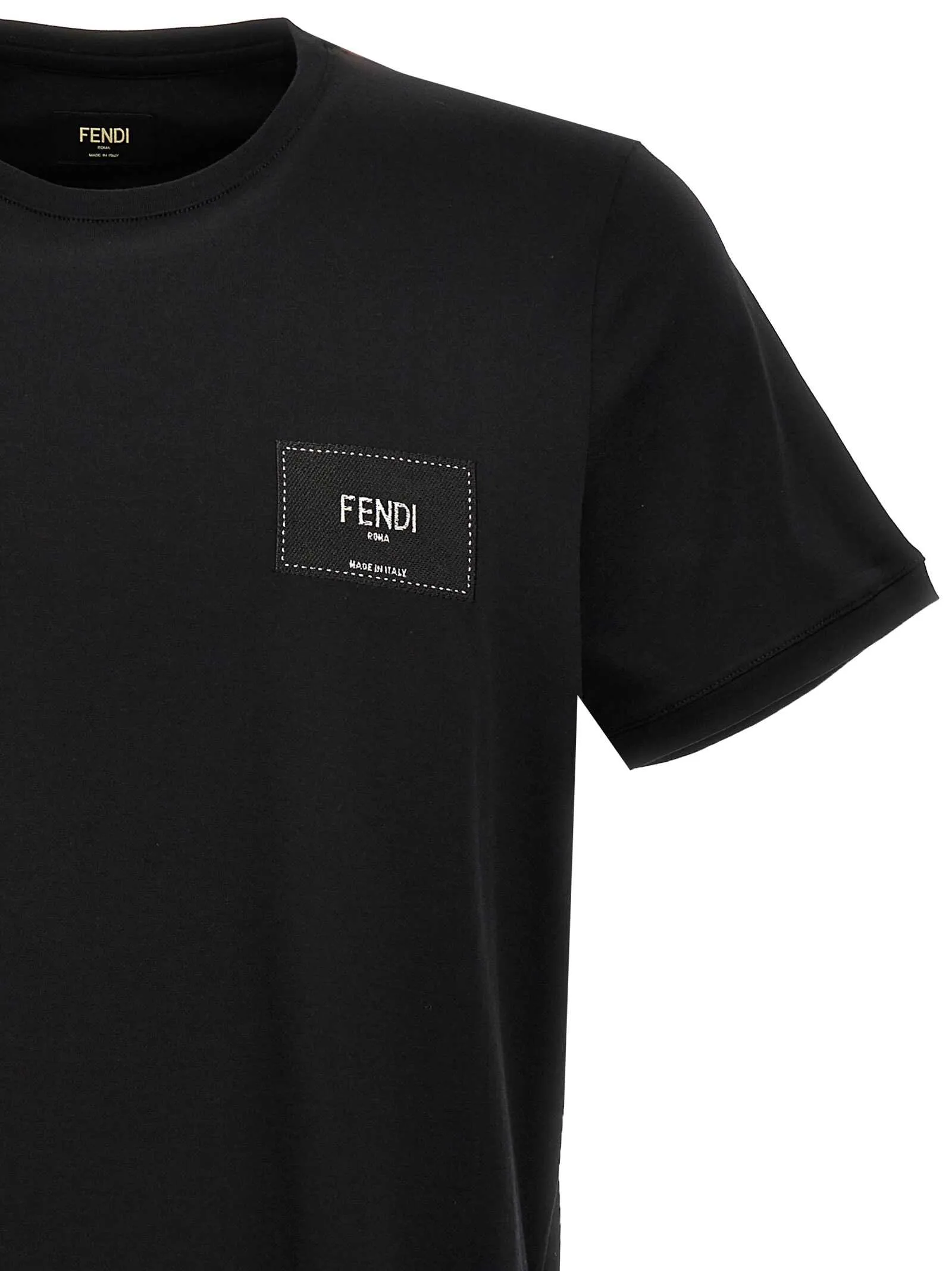 FENDI  |Fendi Logo patch t-shirt