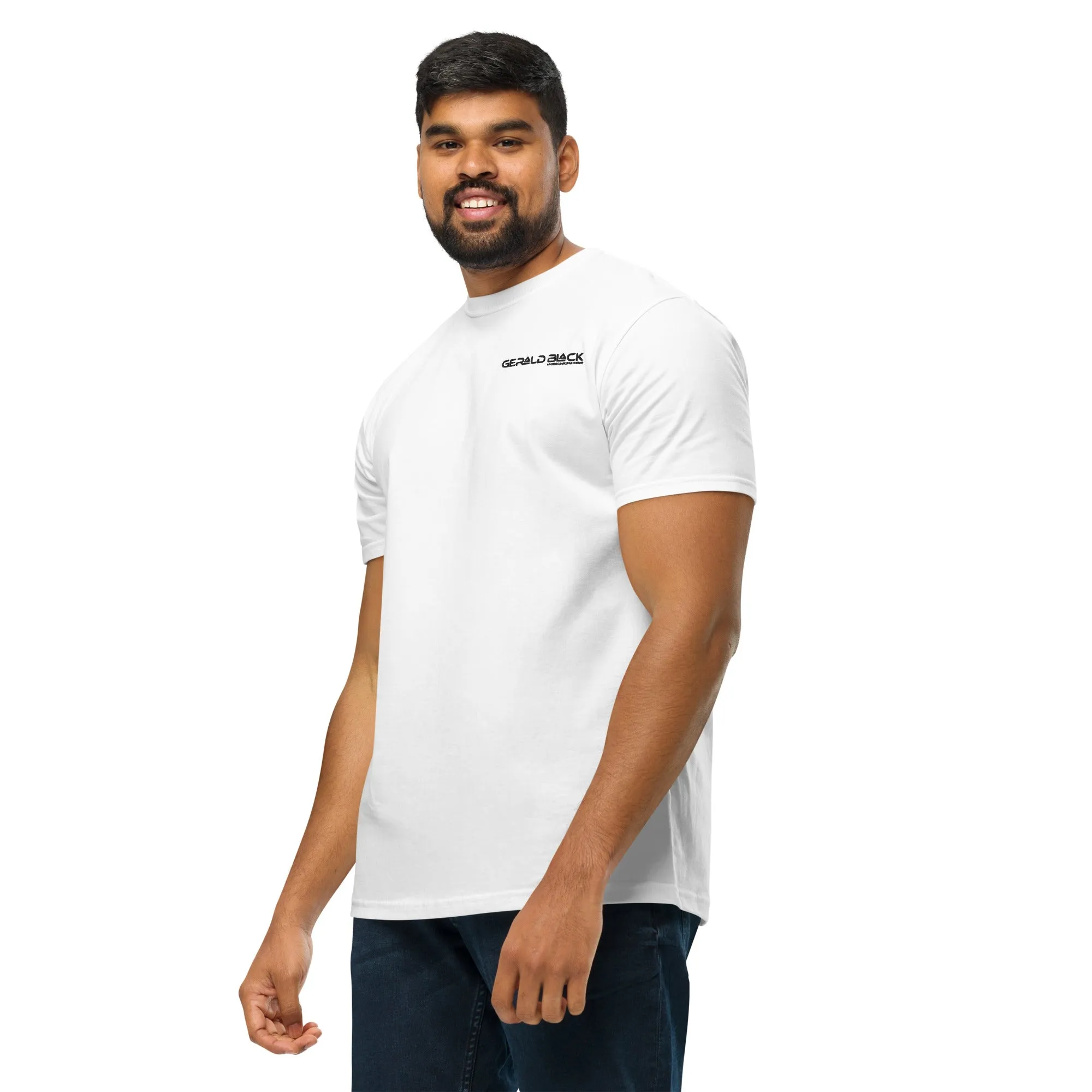 Gerald Black Organic Cotton White Statement T-Shirt for Men and Women