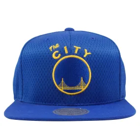 Golden State Warriors Royal Blue Mesh Mitchell and Ness Snapback Hat