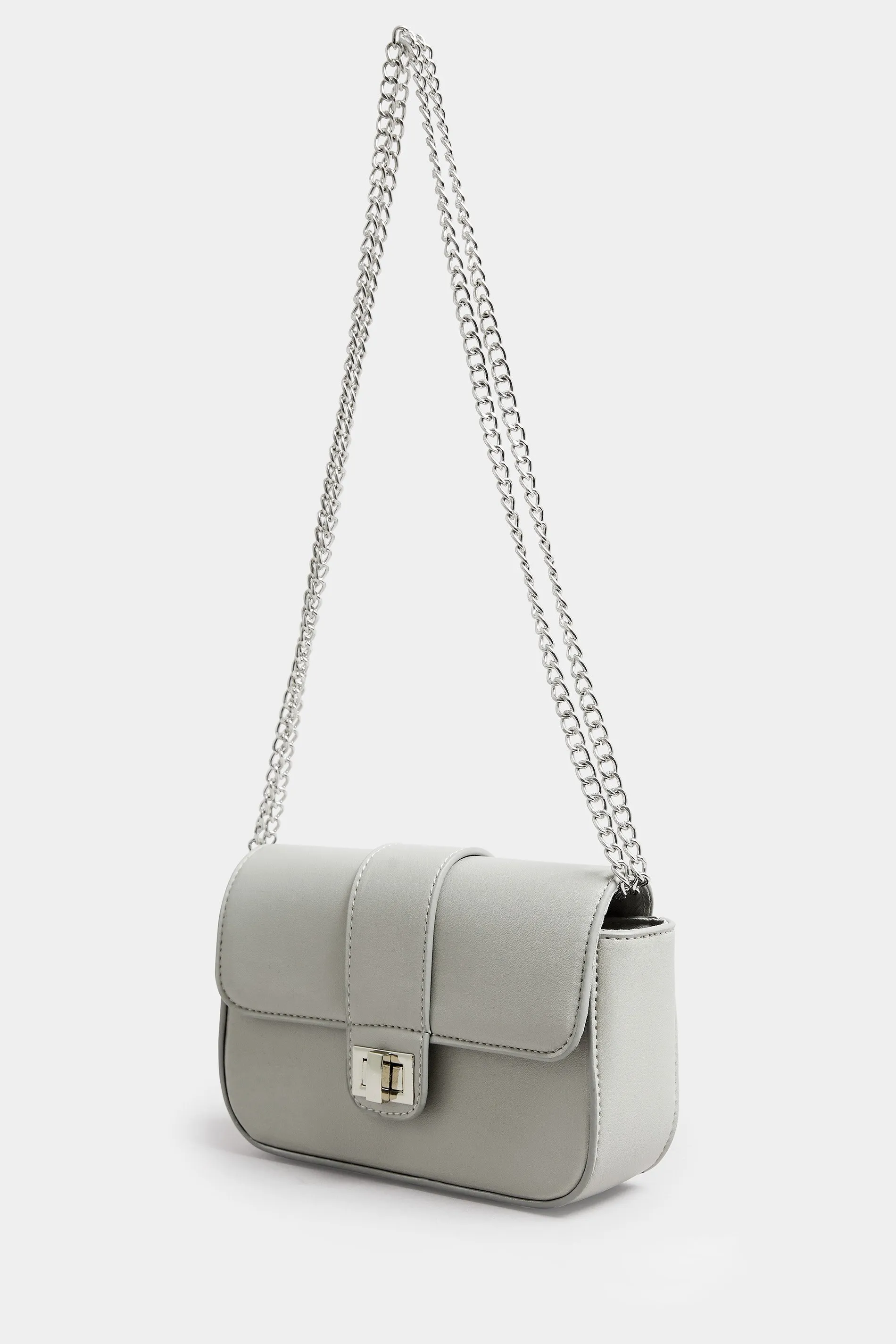 Grey Chain Shoulder Bag