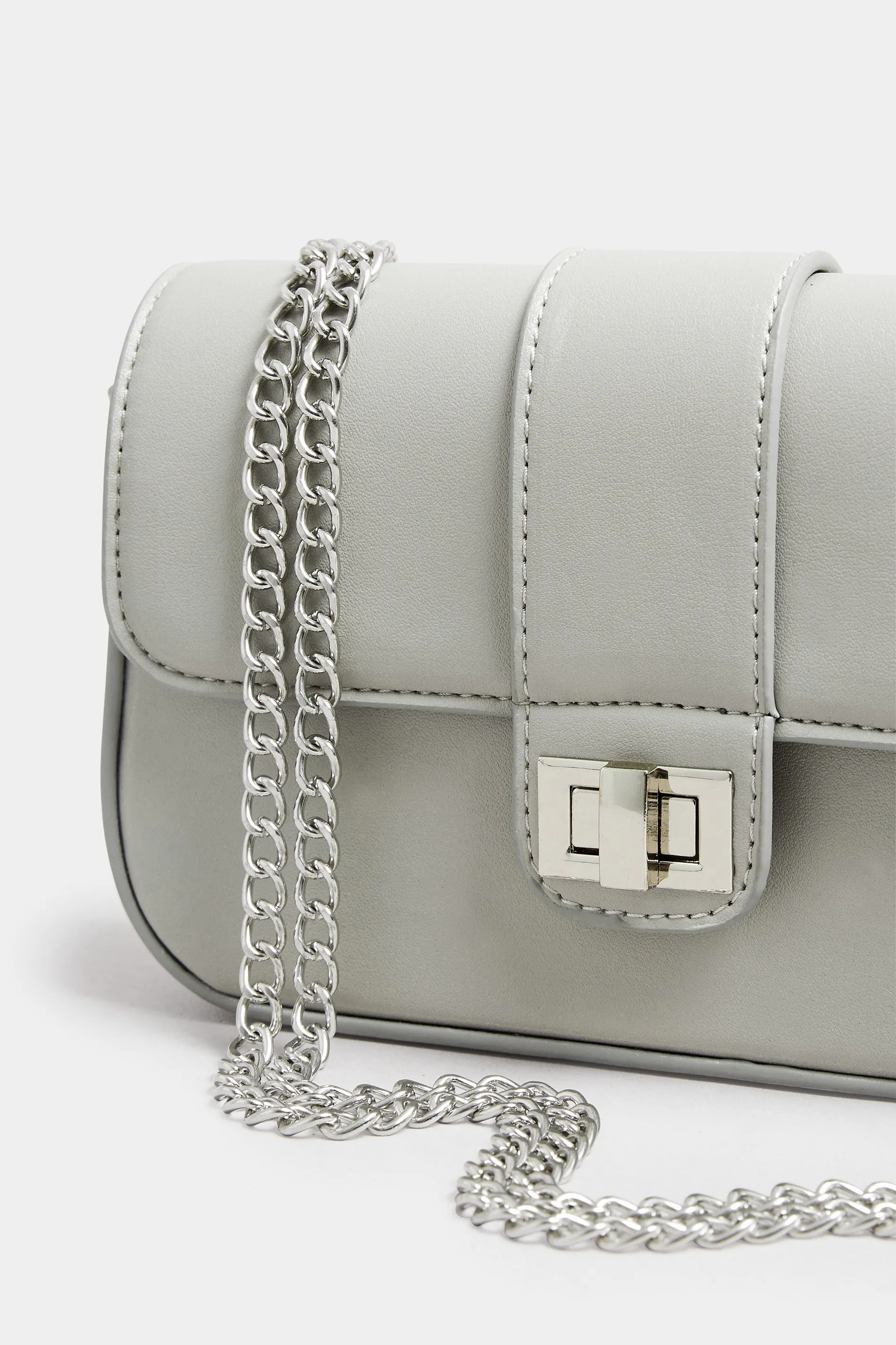 Grey Chain Shoulder Bag