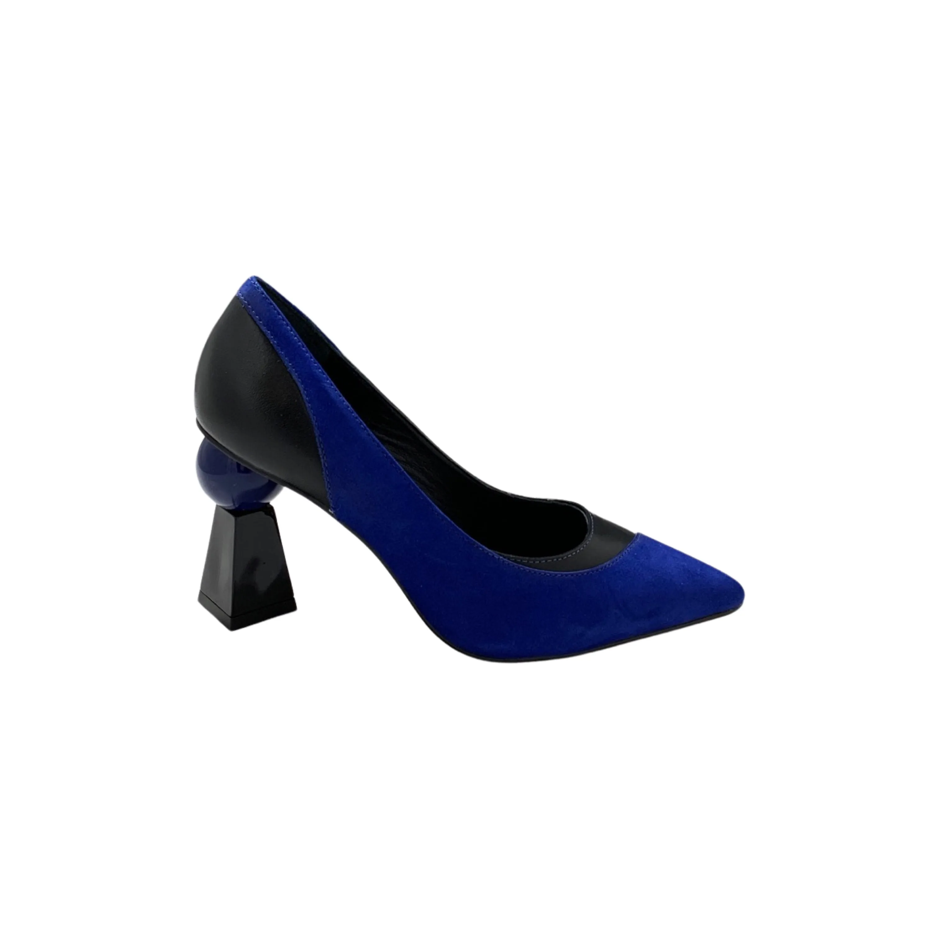 Isla Cobalt/Black Leather Pump