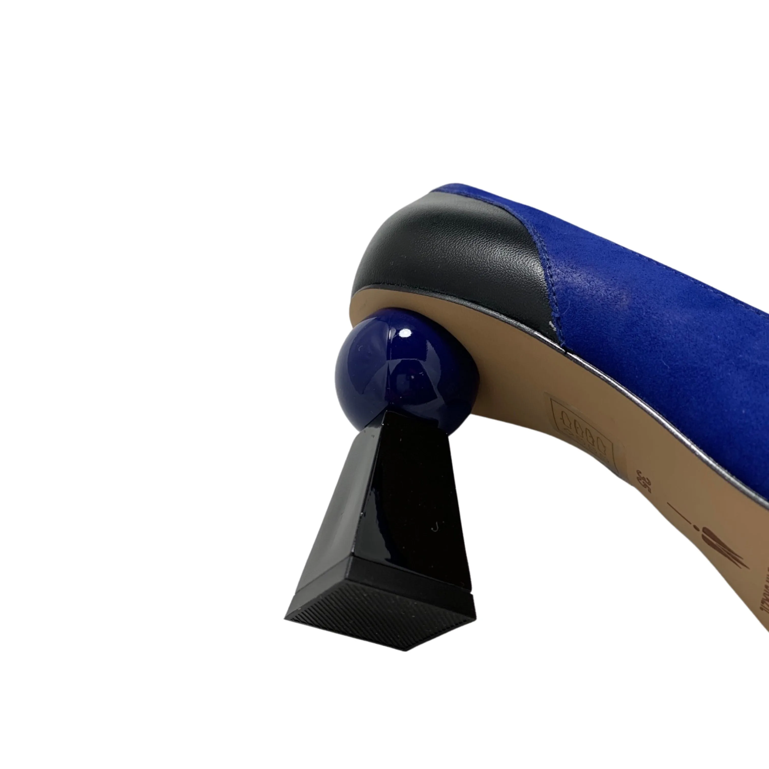 Isla Cobalt/Black Leather Pump