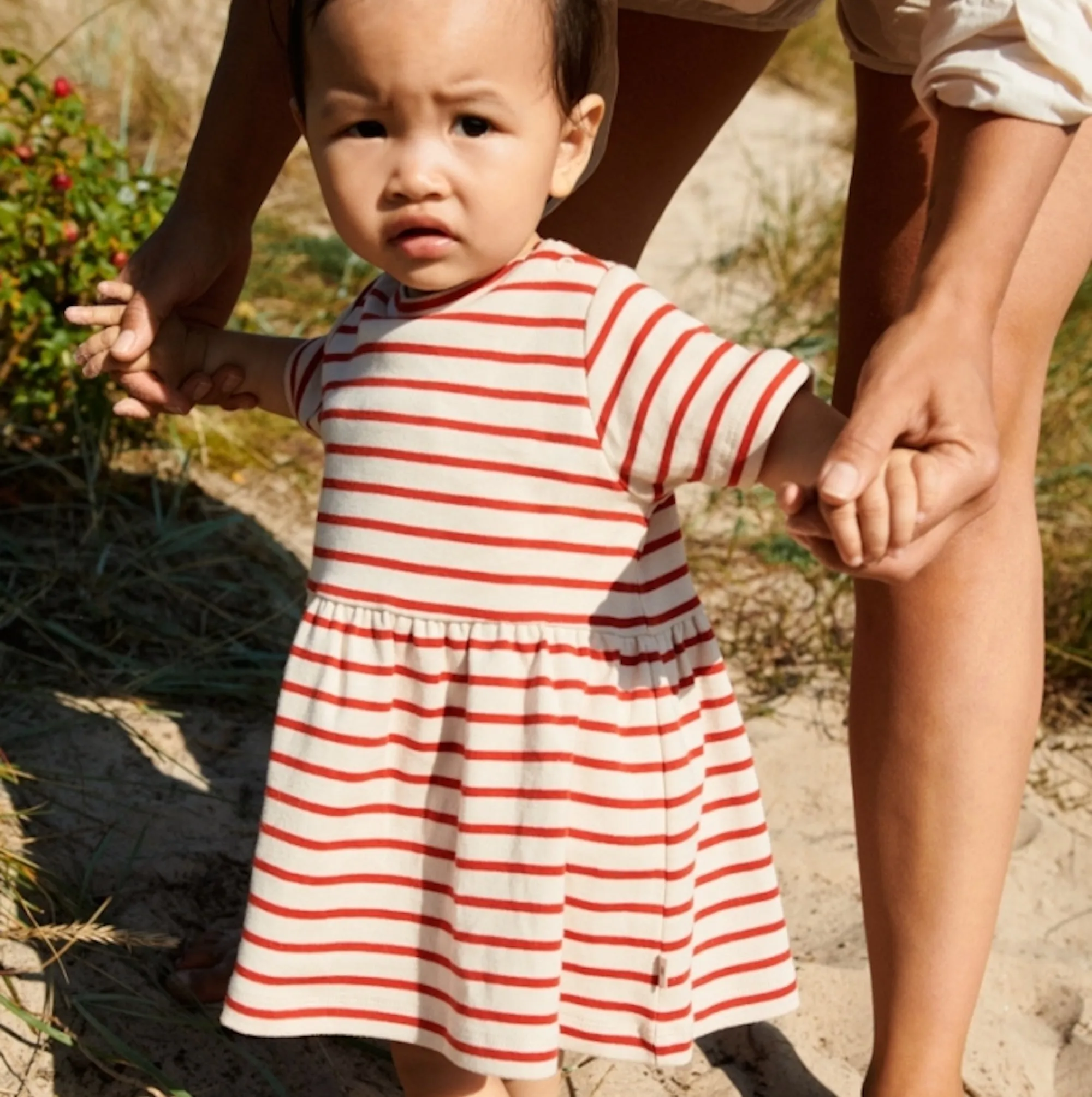 Jersey Dress S/S Anna - red stripe