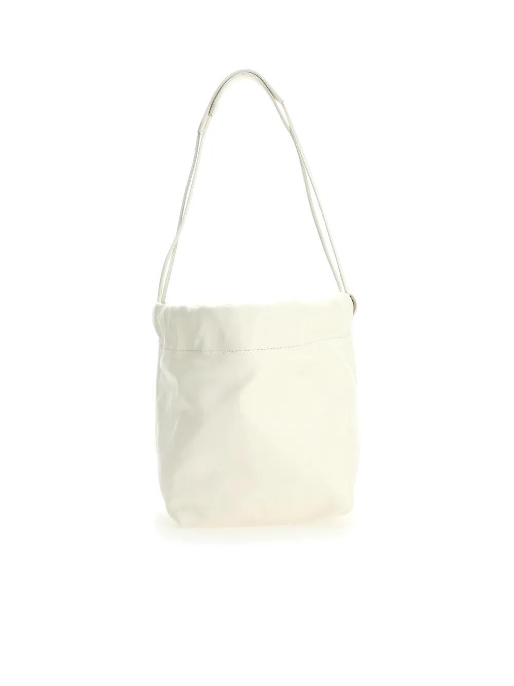 Jil Sander Logo Embossed Ruched Tote Bag