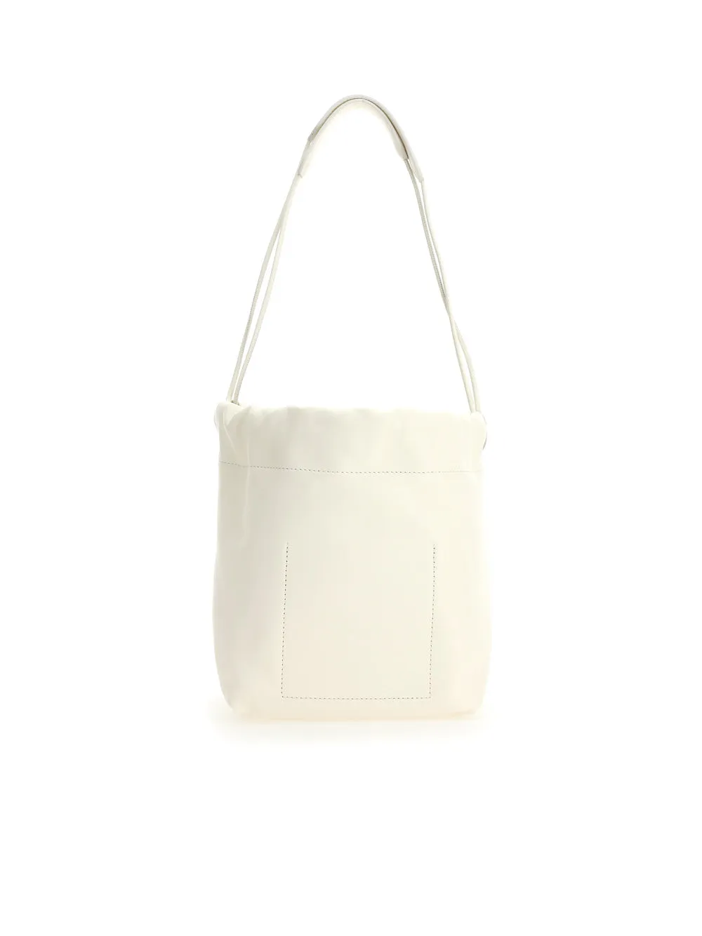 Jil Sander Logo Embossed Ruched Tote Bag