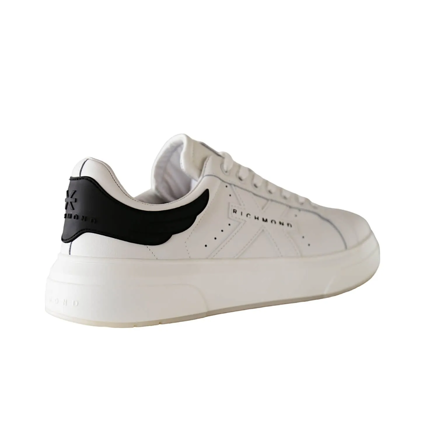 John Richmond 22203/CP Men's Shoes White Calf-Skin Leather Casual Sneakers (JR1002)