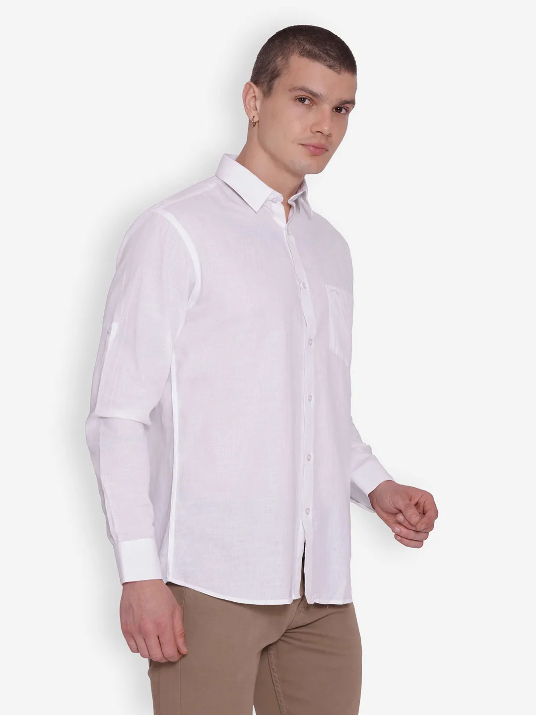 JUMP USA Men Pink Solid Cotton Casual Shirts