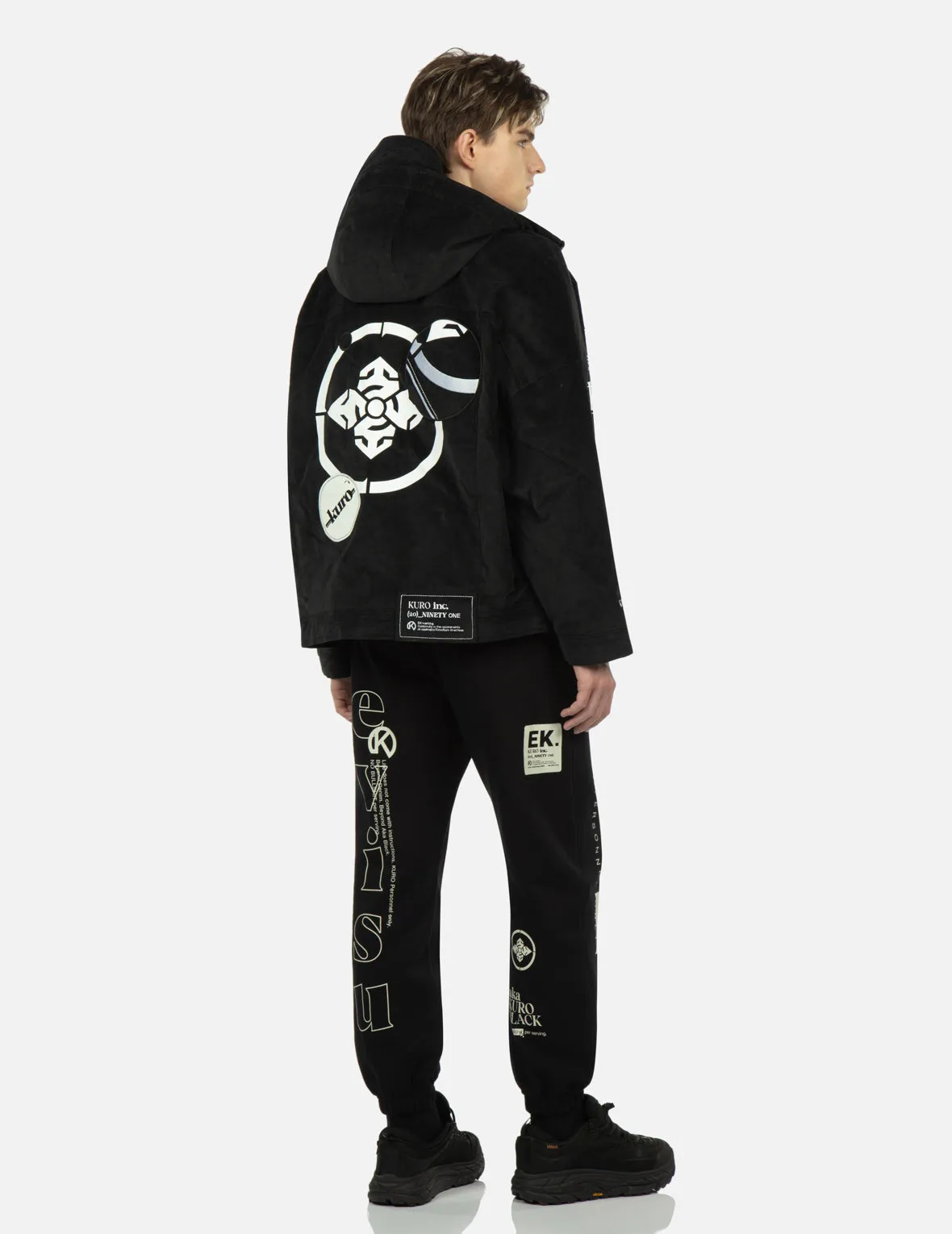 Kamon and Logo Patch Hooded Jacket