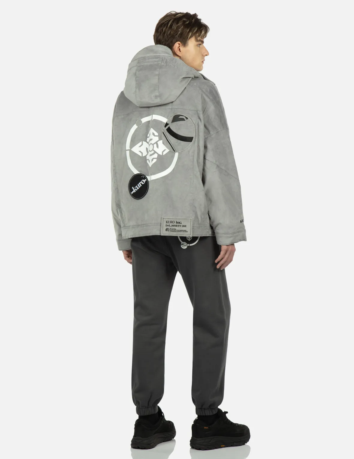 Kamon and Logo Patch Hooded Jacket