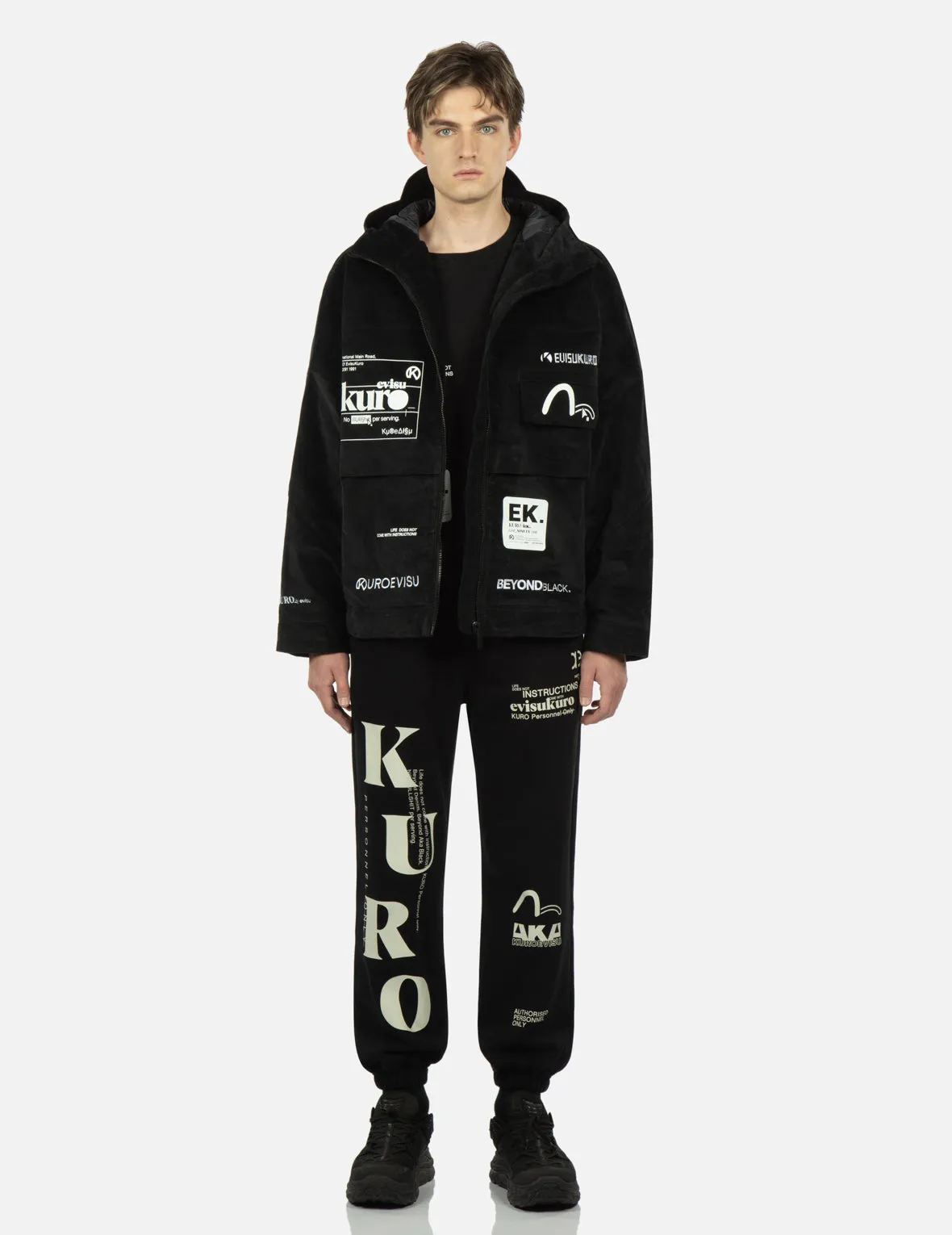 Kamon and Logo Patch Hooded Jacket