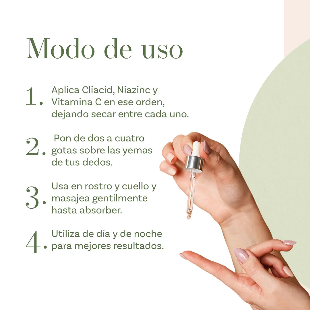 Kit de Serums - Niacinamida, Ácido Hialurónico y Vitamina C