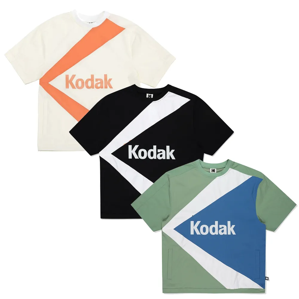 KODAK  |Unisex Nylon Street Style U-Neck Plain Short Sleeves Logo