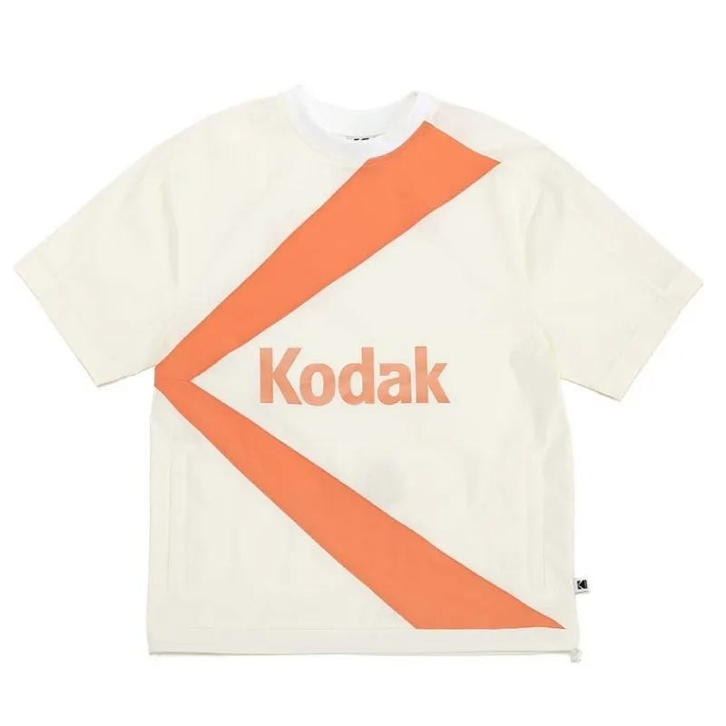 KODAK  |Unisex Nylon Street Style U-Neck Plain Short Sleeves Logo