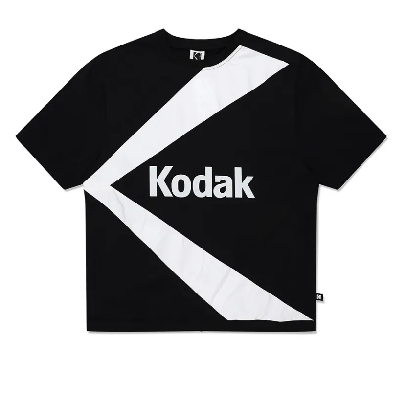 KODAK  |Unisex Nylon Street Style U-Neck Plain Short Sleeves Logo