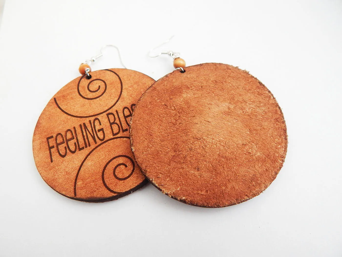 Leather Earrings Blessed Jewelry Afrocentric Ethnic Handmade Beautiful