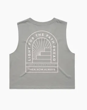 Light For The Path Women's Crop Tank- Storm