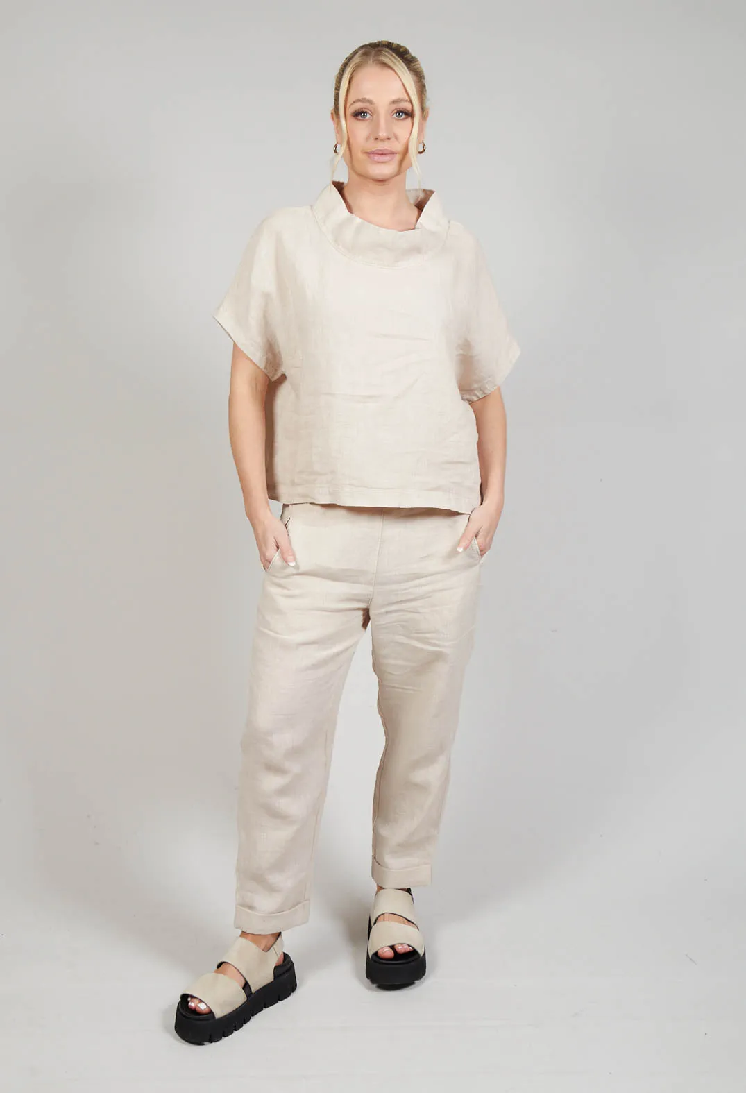 Linen Diva Top in Rattan