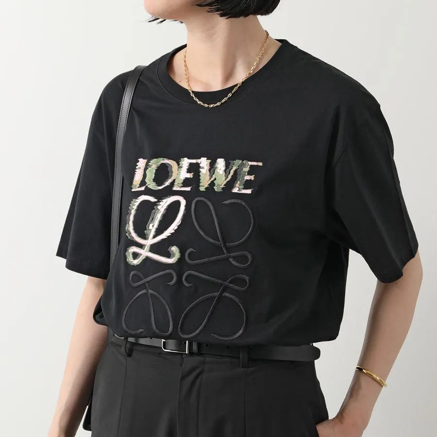 LOEWE  |Crew Neck Unisex Street Style Plain Cotton Short Sleeves