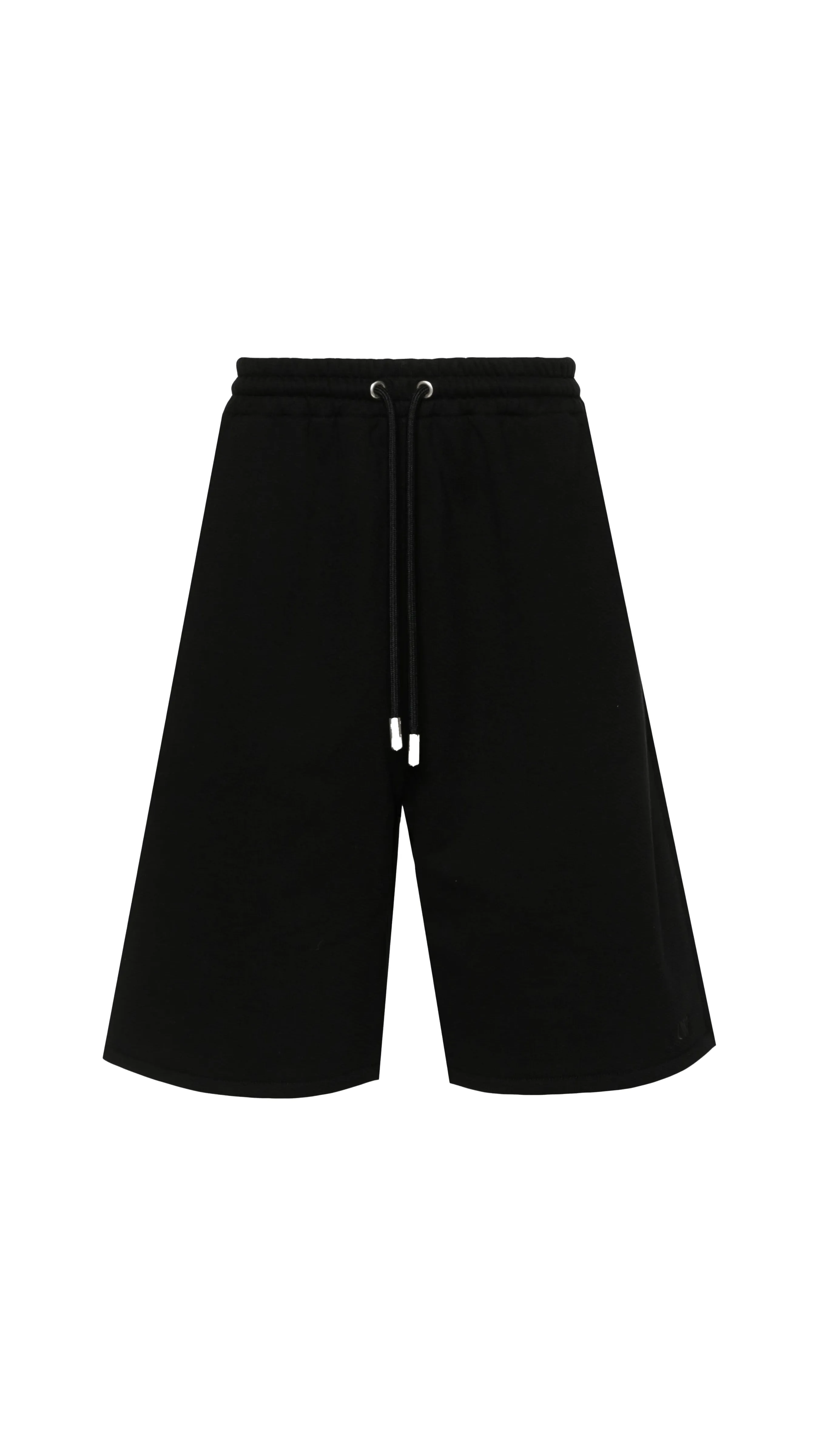 Logo-embroidered Cotton Shorts - Black