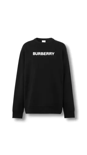 Logo Print Cotton Sweatshirt - Black