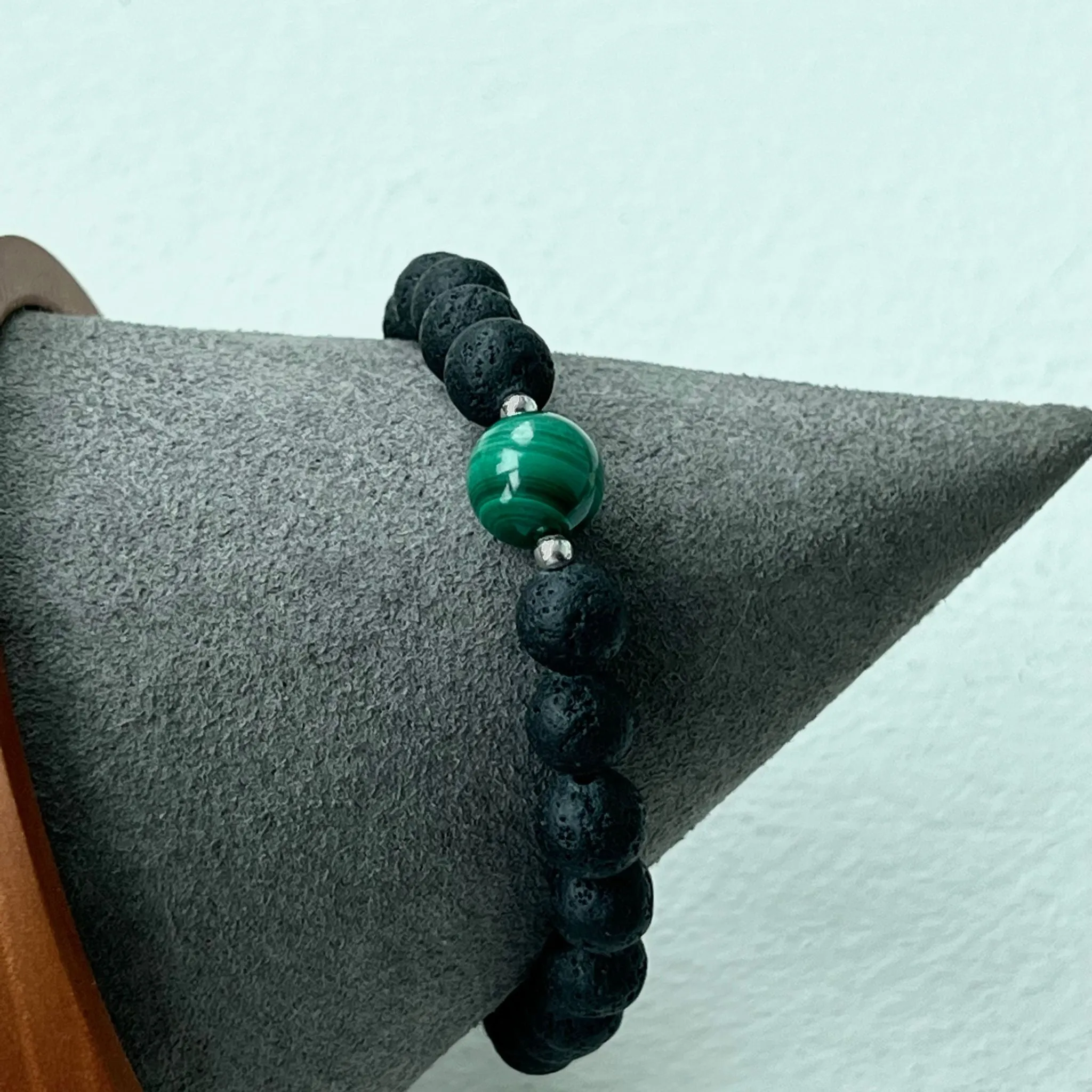 Malachite & Lava Stone Men Bracelet