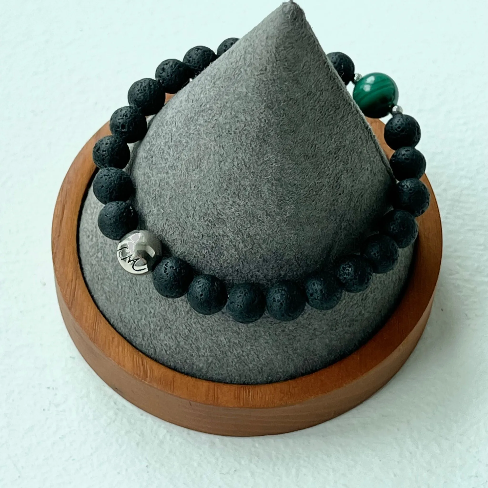 Malachite & Lava Stone Men Bracelet