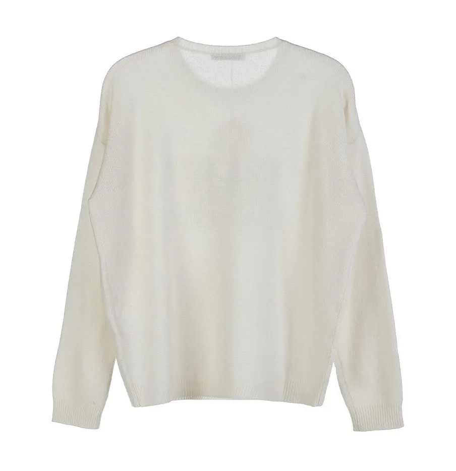 MaxMara  |Casual Style Street Style Logo V-neck & Crew neck