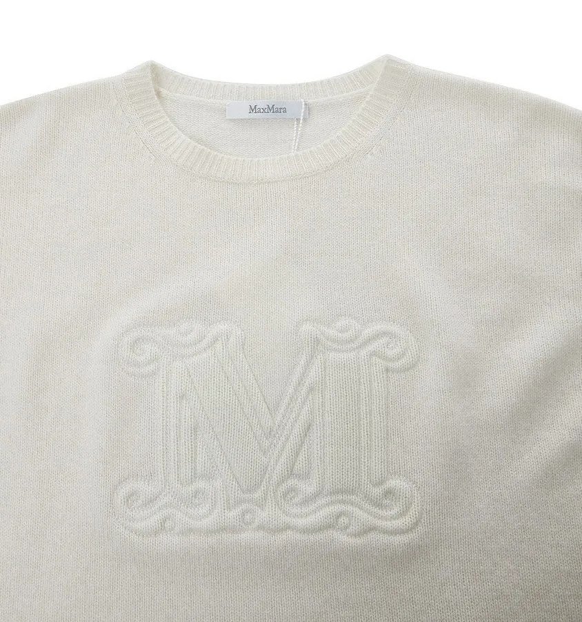 MaxMara  |Casual Style Street Style Logo V-neck & Crew neck