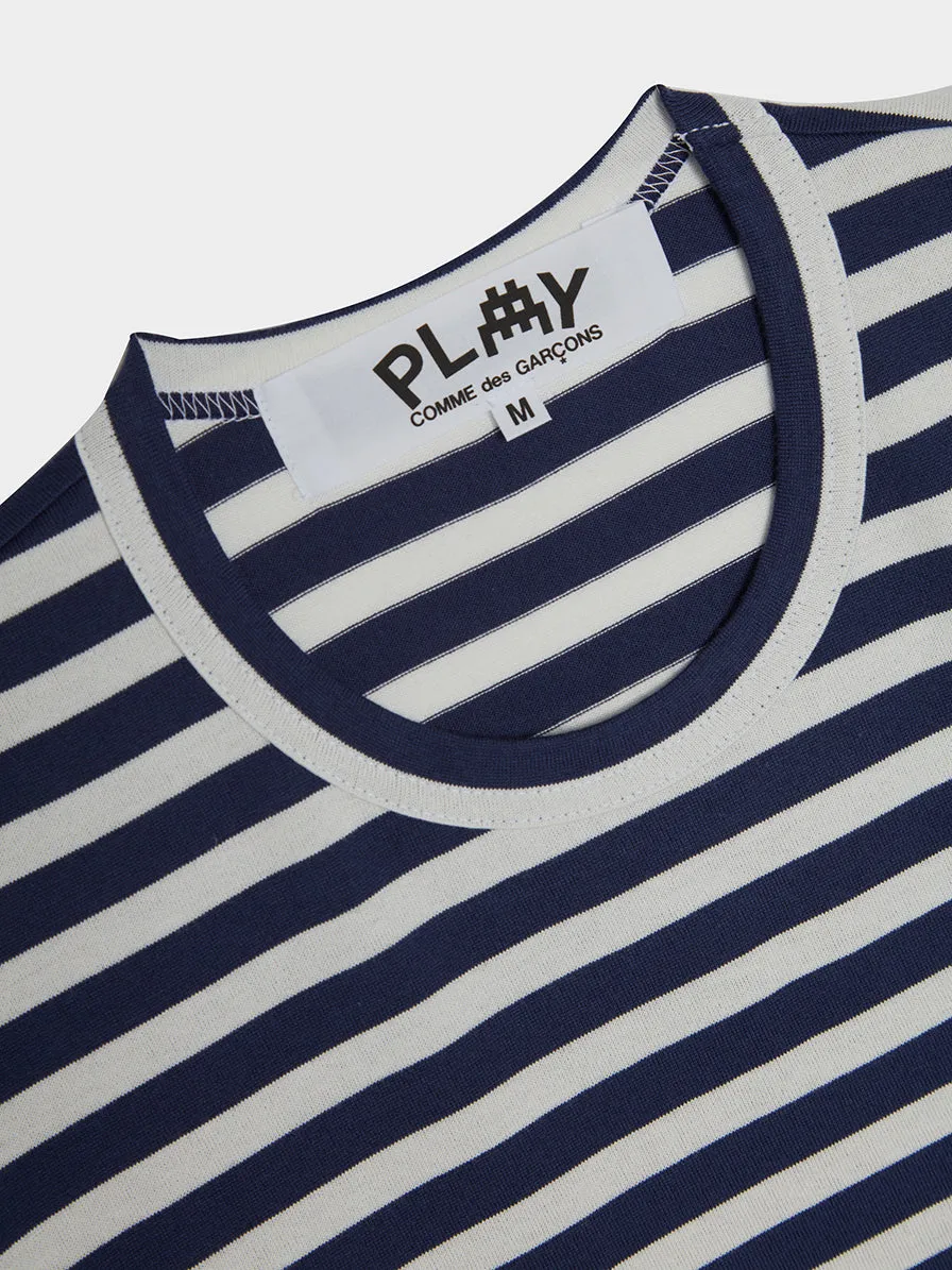 Men Striped Long Sleeve T-Shirt, Navy