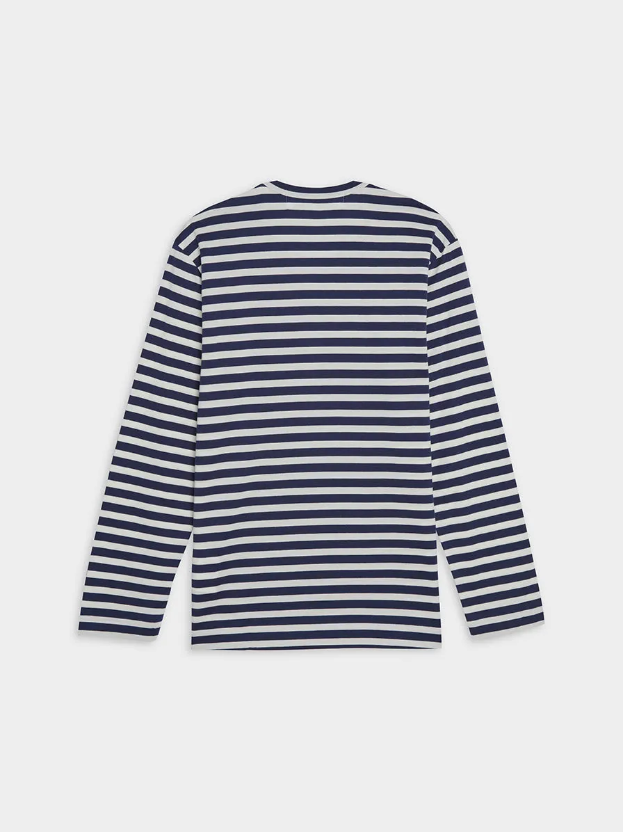 Men Striped Long Sleeve T-Shirt, Navy