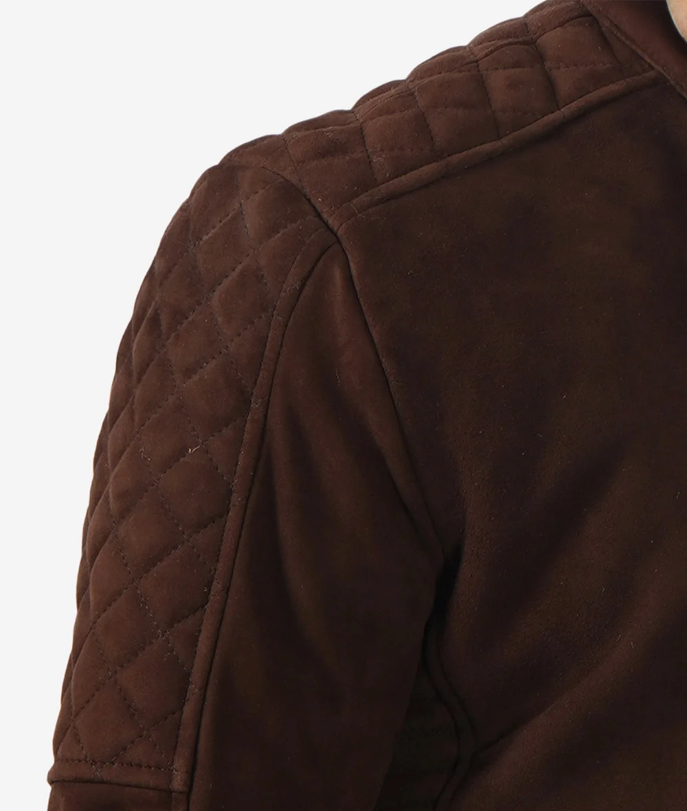 Men's Top Notch Dark Brown Suede Jacket