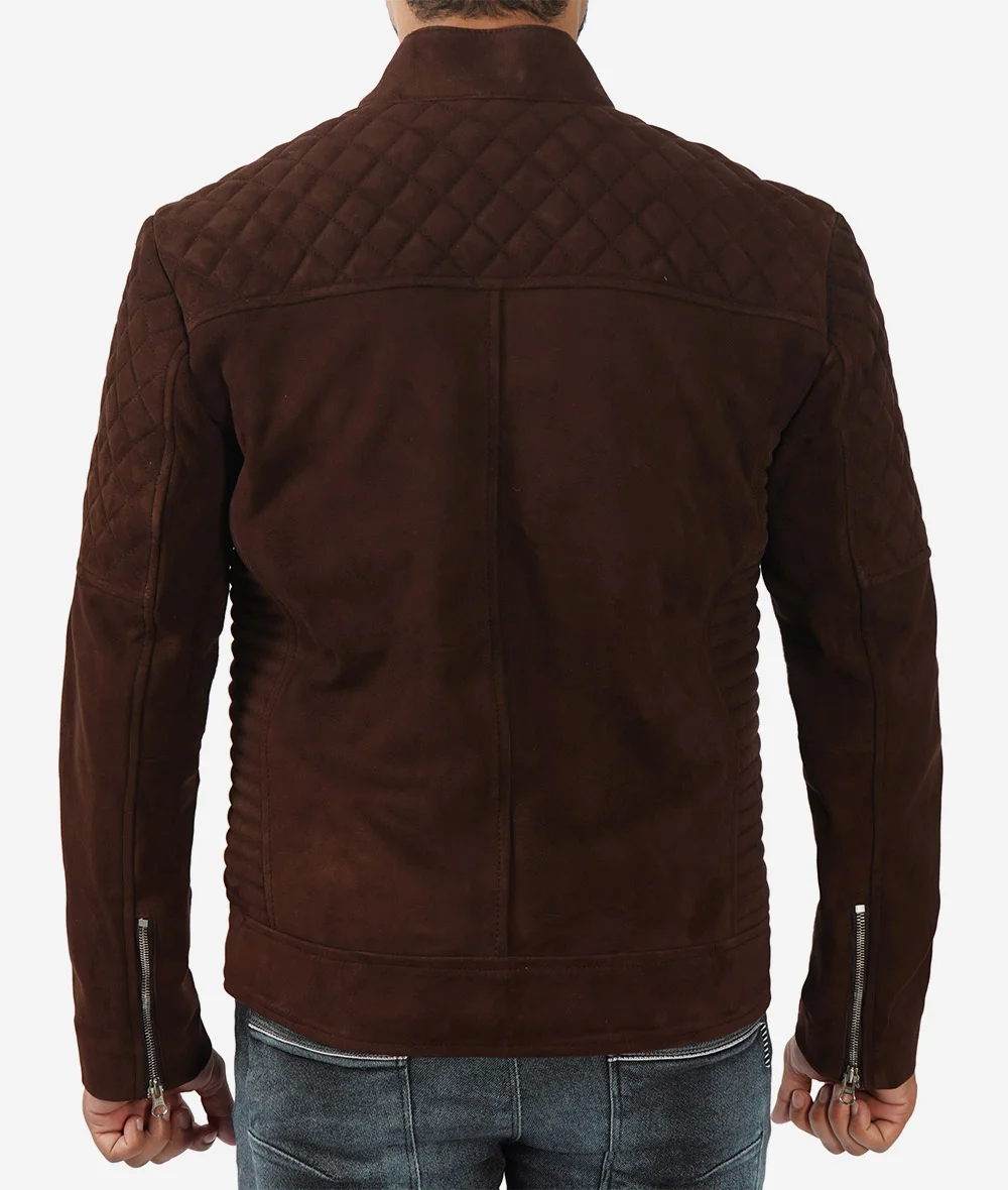 Men's Top Notch Dark Brown Suede Jacket