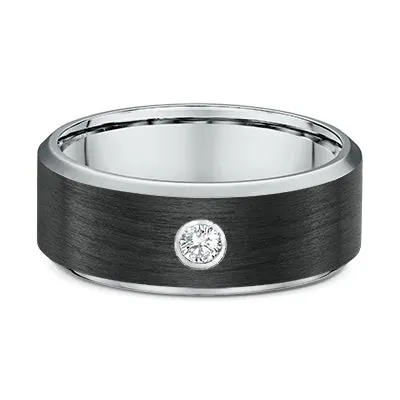 Men's 14k/Carbon Fiber Diamond Wedding Band