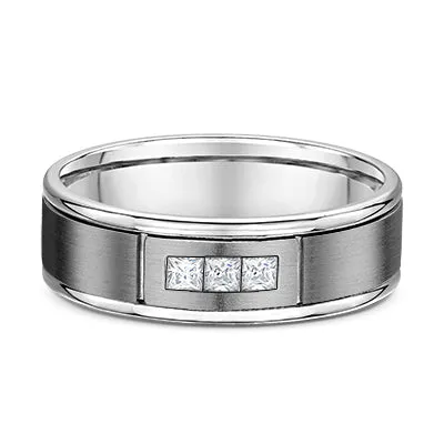 Men's 14k/Titanium Diamond Wedding Band