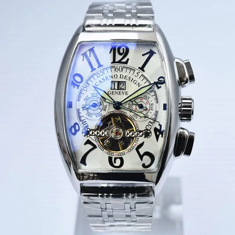 Men's Stainless Steel Luminous Automatic Mechanical Sport Wristwatches