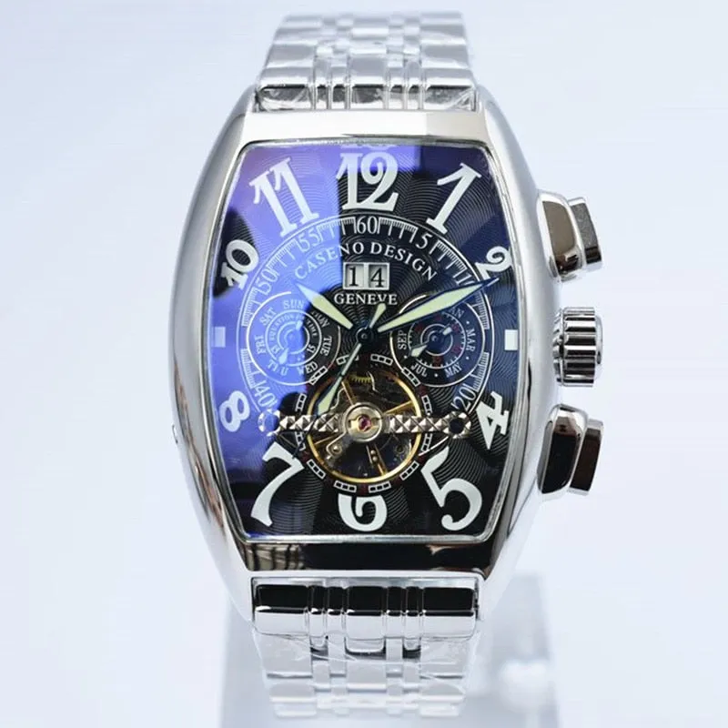 Men's Stainless Steel Luminous Automatic Mechanical Sport Wristwatches